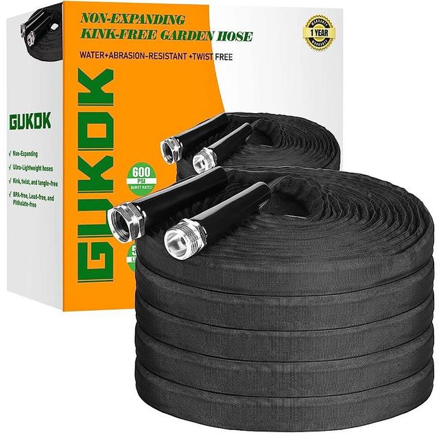 GUKOK Non-Expanding Garden Hose, Lightweight, Ultra Flexible, Durable, Kink-Free Garden Hose, RV, Marine and Camper Hose, 50-Feet x 5/8-Inch