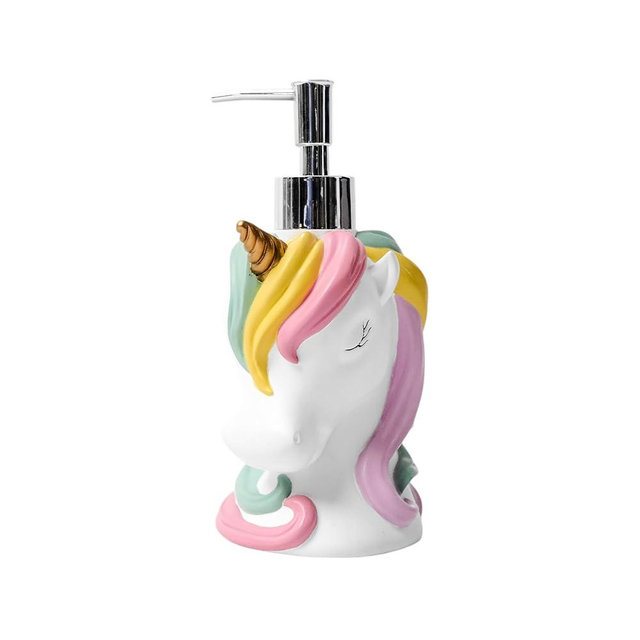 Mondeluna Unicorn Soap Dispenser, Cute Soap Dispenser, Unicorn Bathroom Decor, Hand Soap, Shampoo, Shower Gel Dispenser, Suitable for Bathrooms, Kitchen Countertops, Bathroom Accessories (Unicorn)