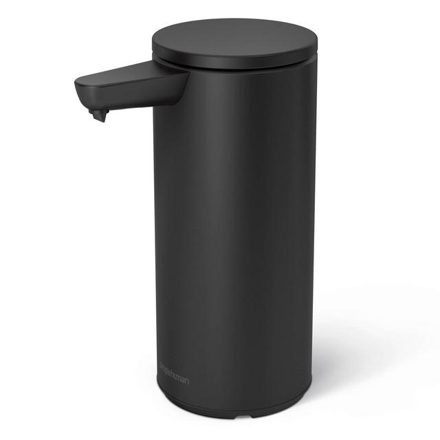 simplehuman 9 oz. Touch-Free Automatic Rechargeable Sensor Liquid Soap Dispenser, Matte Black Steel