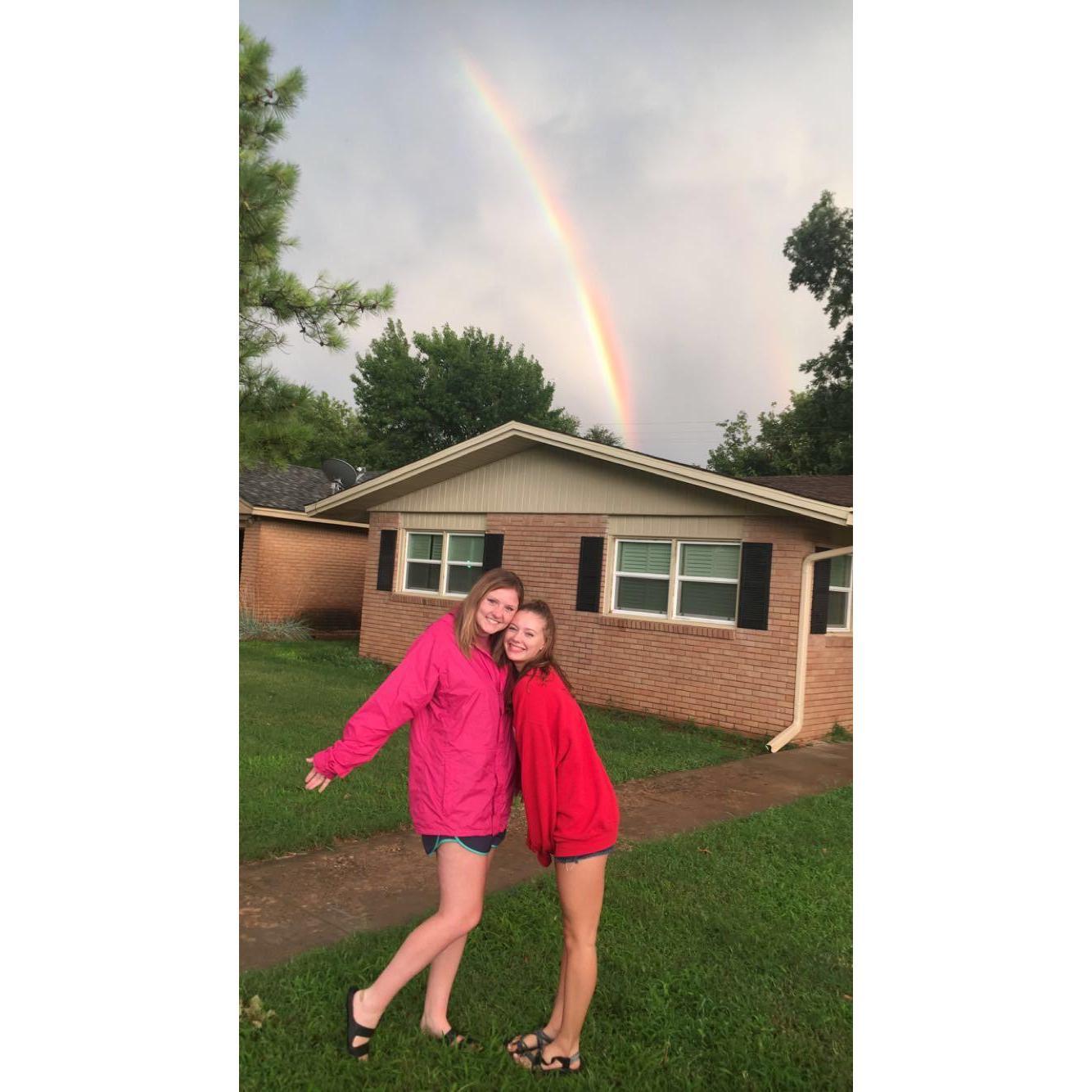 Marisa and Haylee outside of Haylee's house in Lubbock!