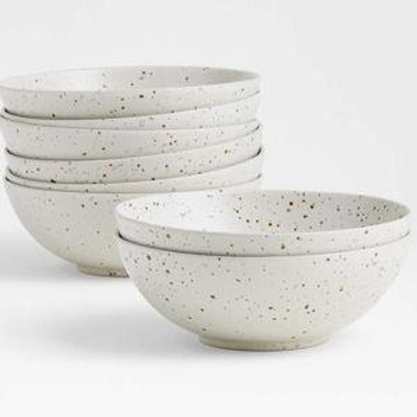 Craft 8" Linen Cream Bowl, Set of 8 + Reviews | Crate & Barrel