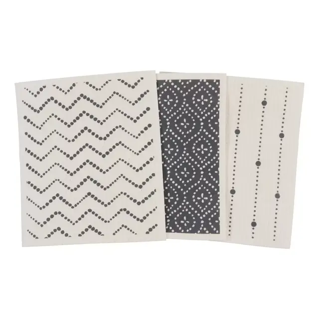 Simply Essential™ Geo Swedish Dish Cloths in Grey (Set of 3)