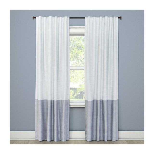 95"x50" Blackout Color Block Curtain Panel Gray - Project 62™