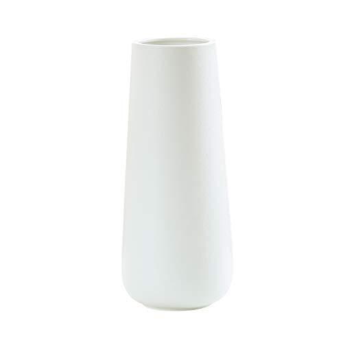 Snow White Ceramic Flower Vase for Home Décor, Design Box Packaged, 11 Inch
