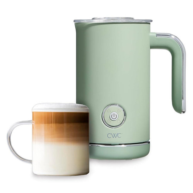 COOK WITH COLOR Milk Frother: Auto Shut Off | Hot/Cold Foam | 2-Minute Heat & Froth | 4-in-1 | Warm Thick/Thin Foam, Sage