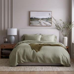 European Linen Deluxe Bedding Bundle in Willowleaf