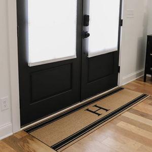 Neighburly Initial Stripes Indoor/Outdoor Monogram Doormat