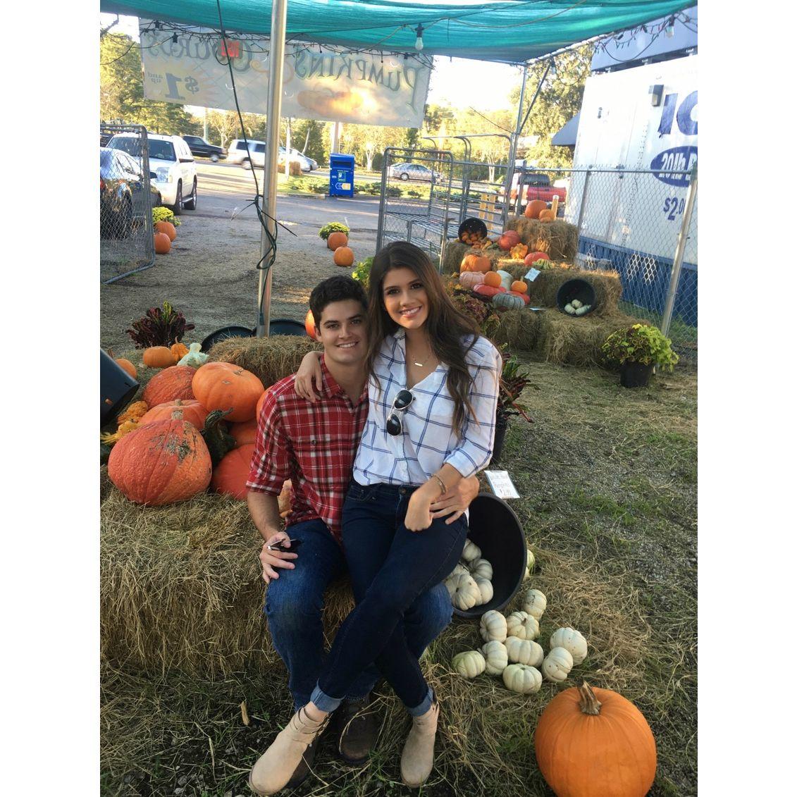 Our first picture at the Pumpkin Patch! Couple hours before Dave surprised me for my birthday and asked me to be his GF! - Fall 2017