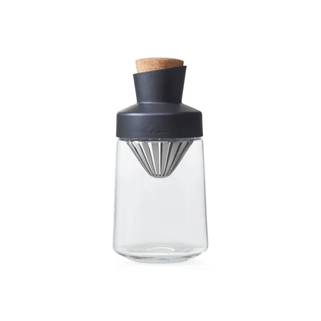 Rabbit 20 fl oz Liquor Infusing Decanter: Stainless Steel & Glass Carafe for Cold Beverages, Hand Wash, Clear