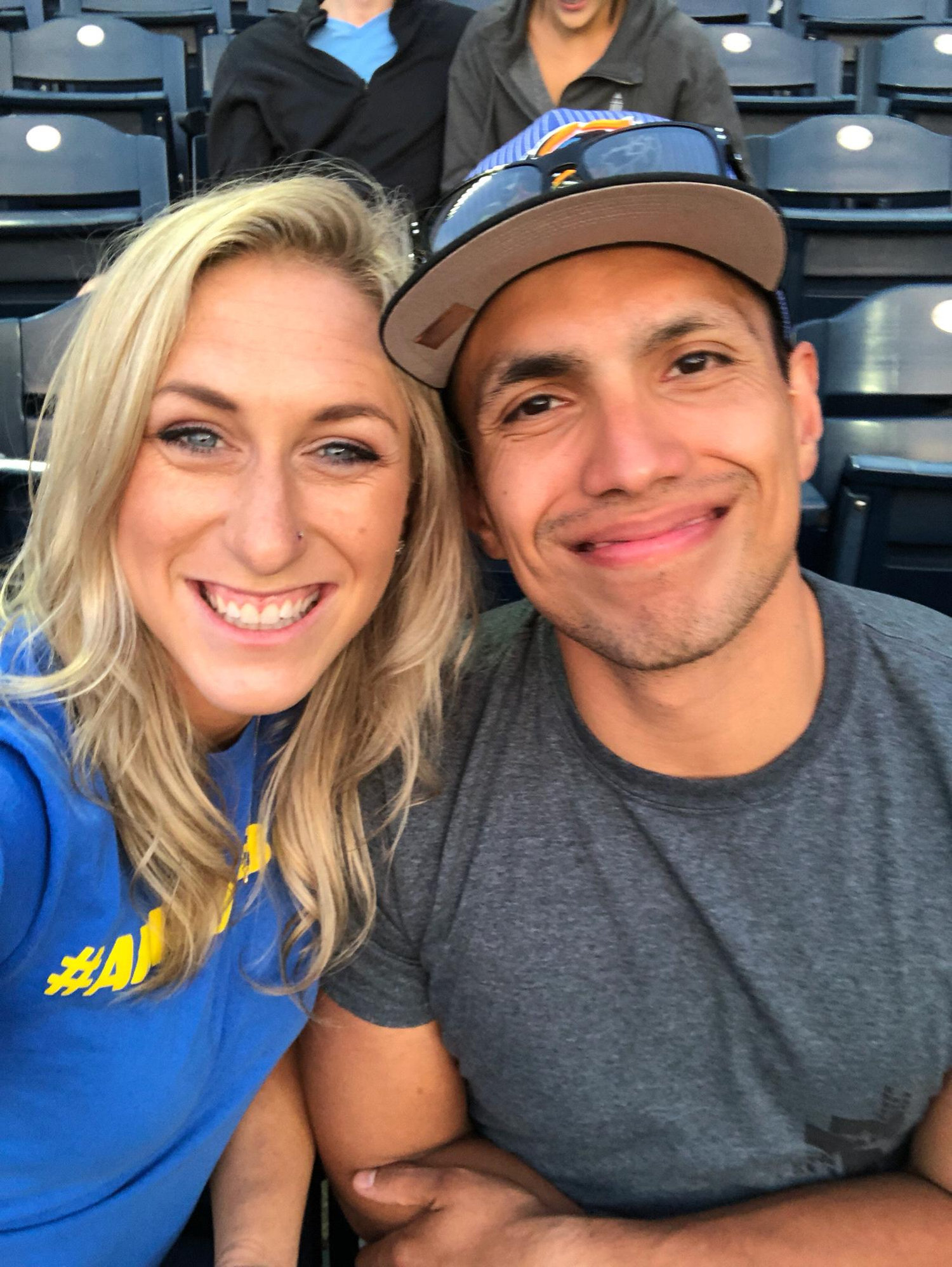At the Akron Rubber Duck’s baseball game after Jillian threw out the first pitch!