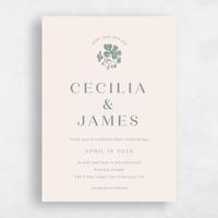Green Wedding Invitation - Tiburon Portrait