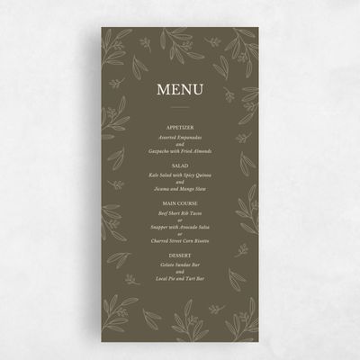 Green Greenery Wedding Menu - Norcross