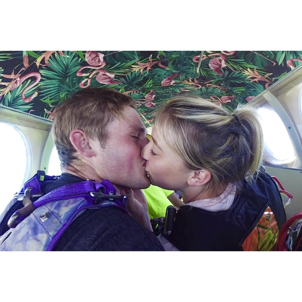 Last kiss before we jumping out of a plane!