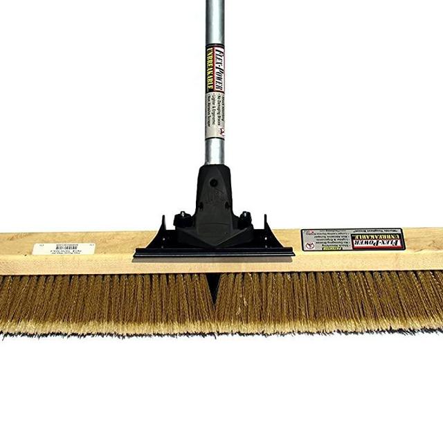 FlexSweep Flex-Power Unbreakable Commercial Push Broom (Contractors 24 Inch) Medium Bristles Multi Surface