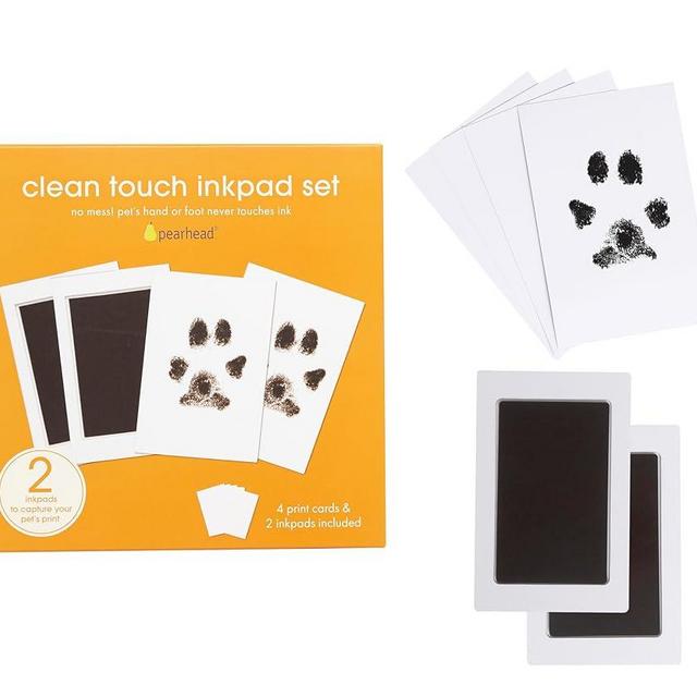 Pearhead Paw Print Clean-Touch Ink Pad, Mess Free Inkless Pet Impression Kit, Safe for Cats and Dogs, Pawprint Keepsake, Pack of 2