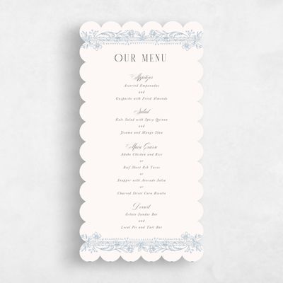 Beige Scalloped Wedding Menu - Tauriel