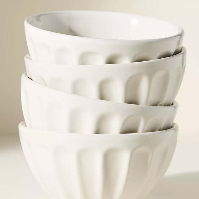 Amelie Latte Stoneware Cereal Bowls, Set of 4 - Cream, Set Of 4