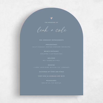 Blue Arch Wedding Program - Marley