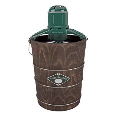 White Mountain Electric Ice Cream Maker with Appalachian Series Wooden Bucket, 6 Quart (PBWMIME612-SHP)