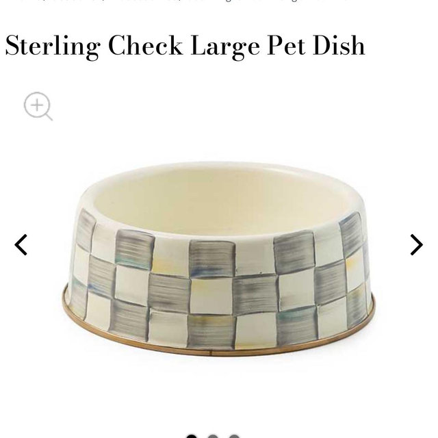 Mackenzie Childs - Sterling Check Large Pet Dish
