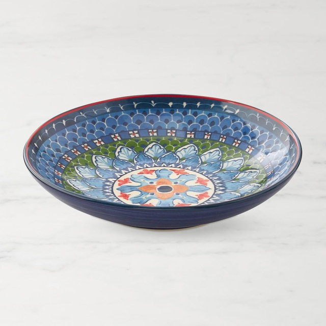 Sicily Ceramic Pasta Bowls, Set of 8, Green