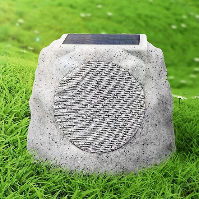 Outdoor Rock Speaker Wireless Bluetooth Speakers Waterproof Solar Powered with Rechargeable Battery for Patio, Pool, Deck, Yard, Garden and Home