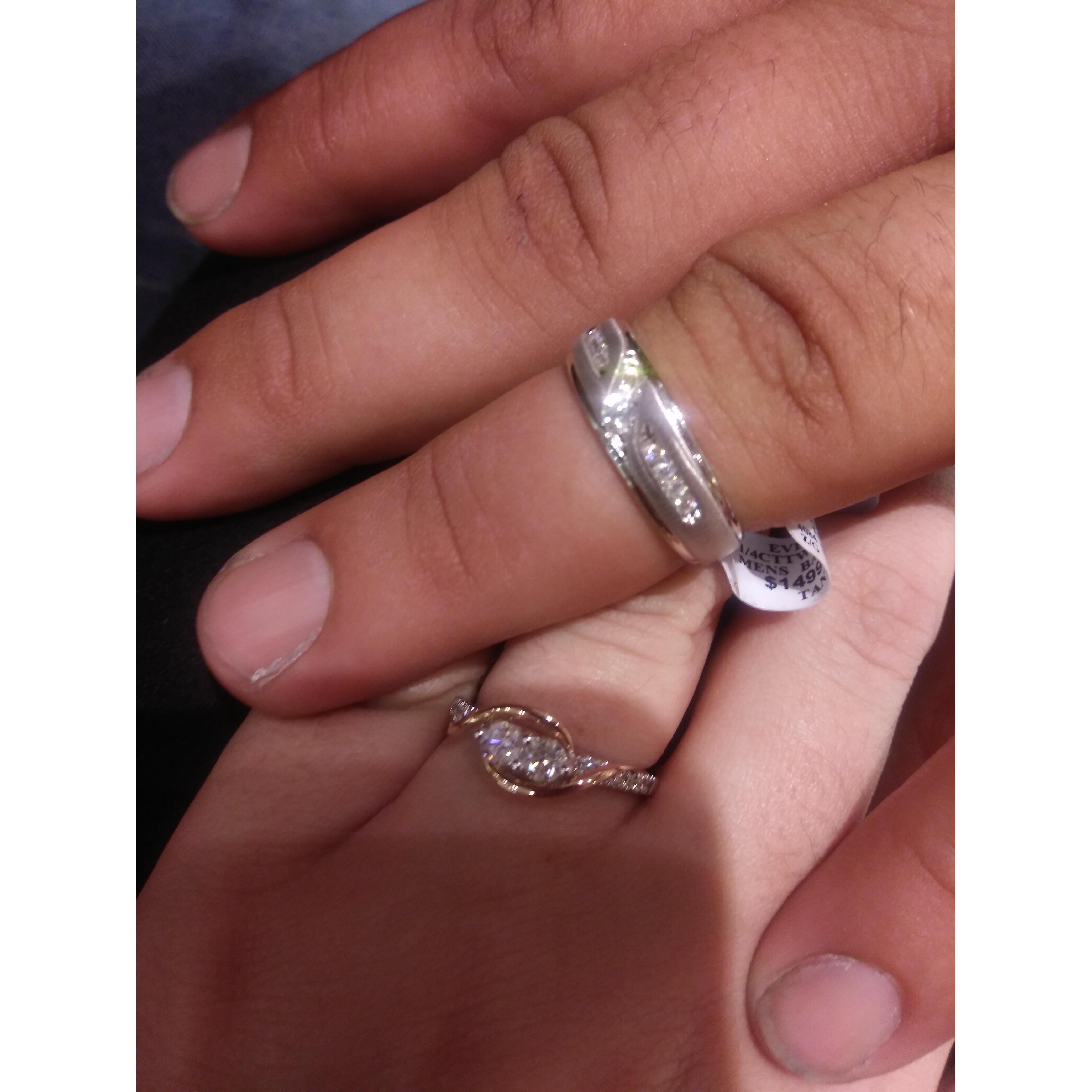 The Wedding Set 
If she gets diamonds I get diamonds hehe