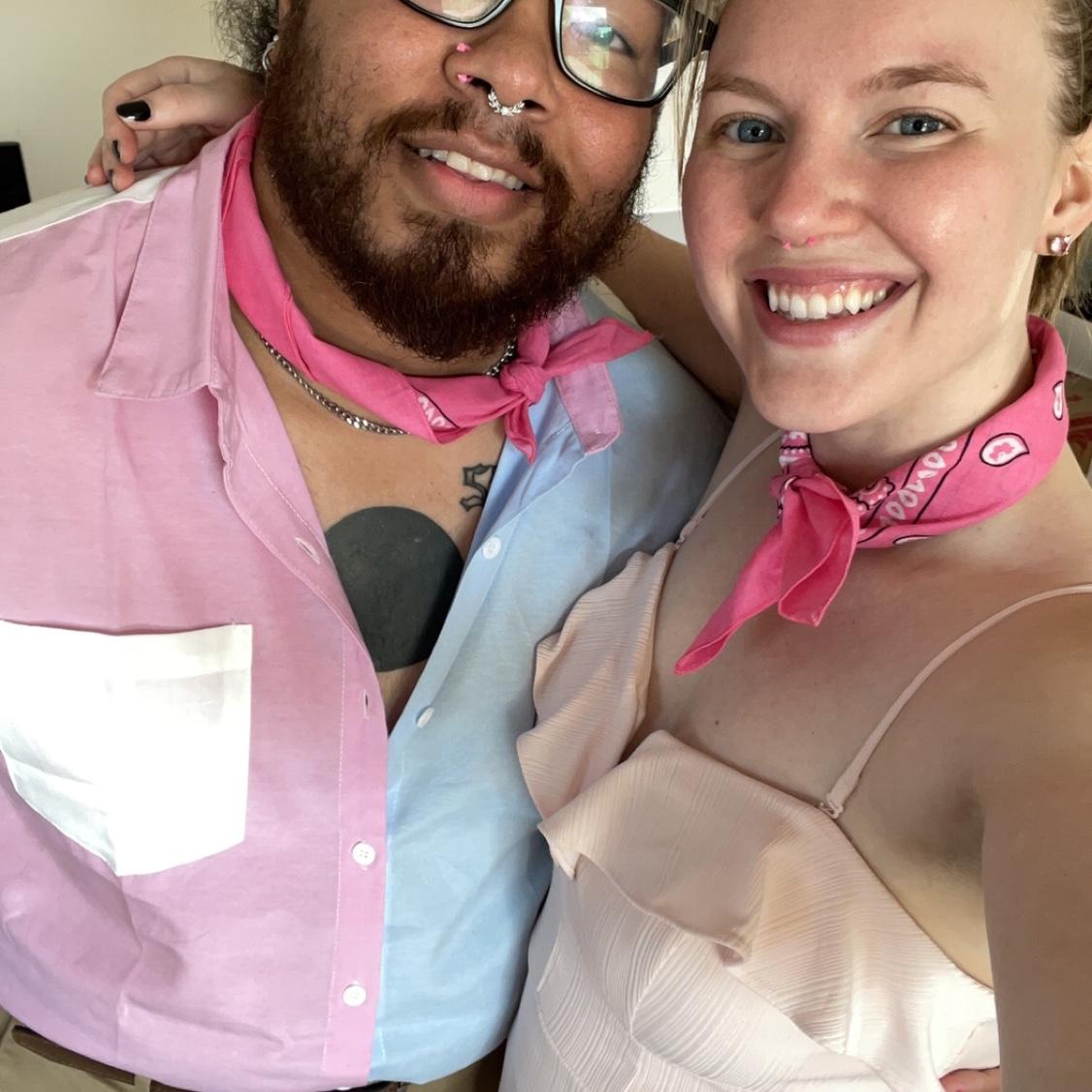 Dressed up for the Barbie movie