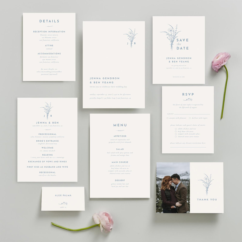 Prins portrait dusty blue zola save the dates