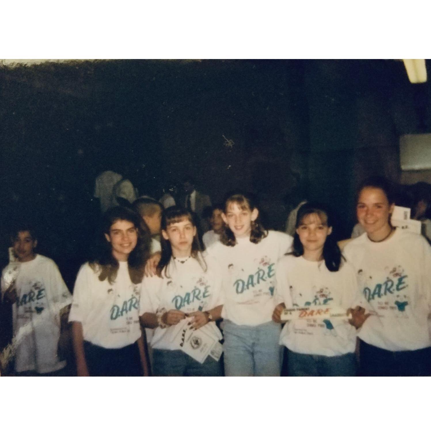 Danny lurking around the girls, 6th grade dare graduation! Thanks for digging this one up Mom!