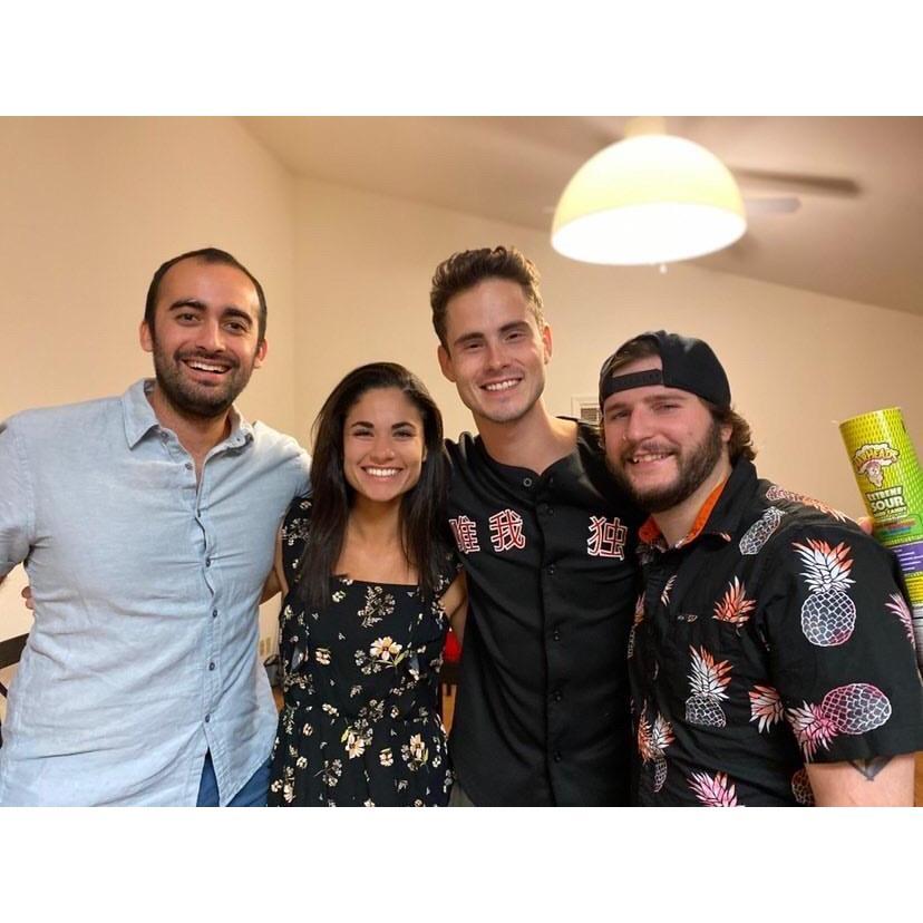 With our friends Alex and Will at Alan's 25th birthday celebration
