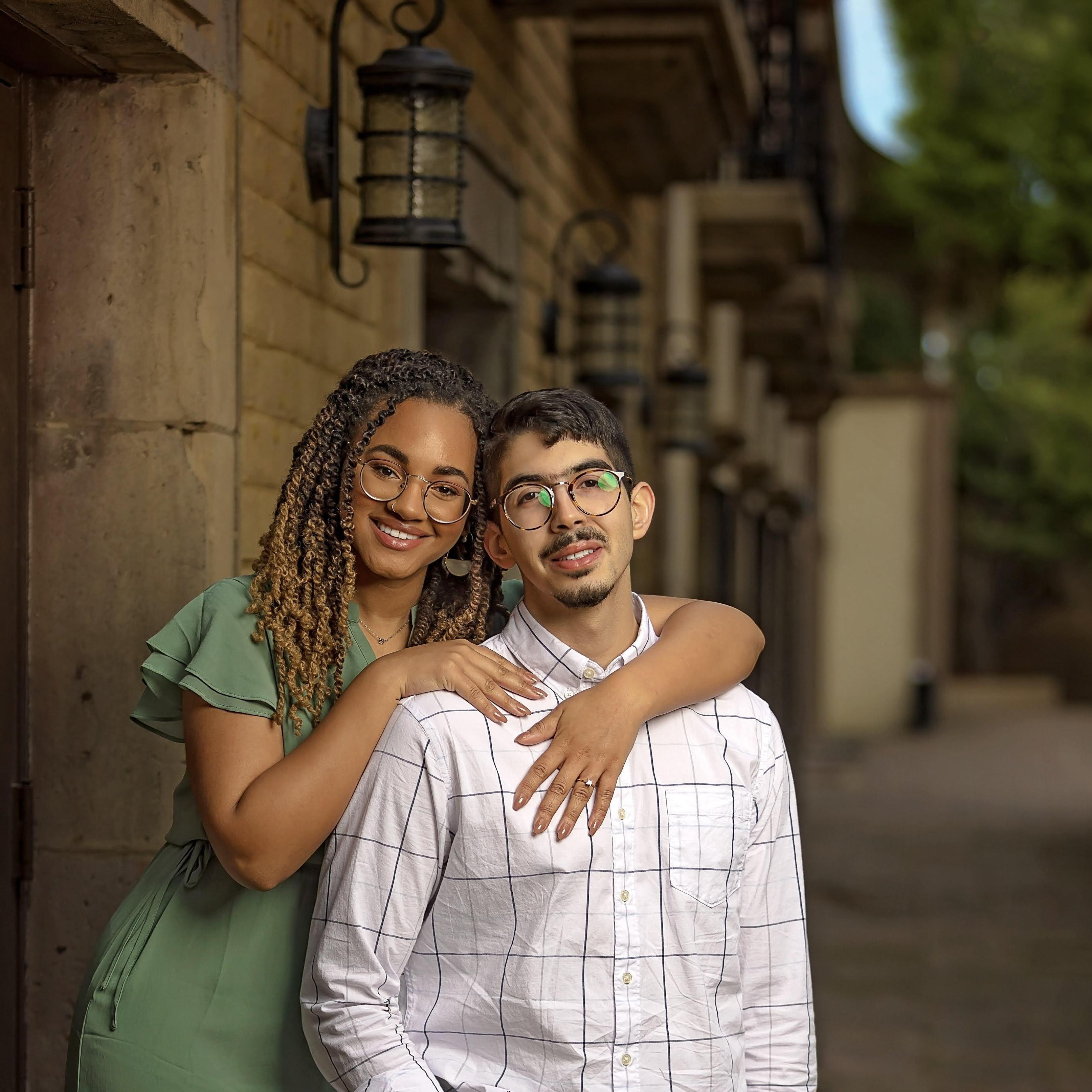 Our engagement photo sesh to officially announce he put a ring on it