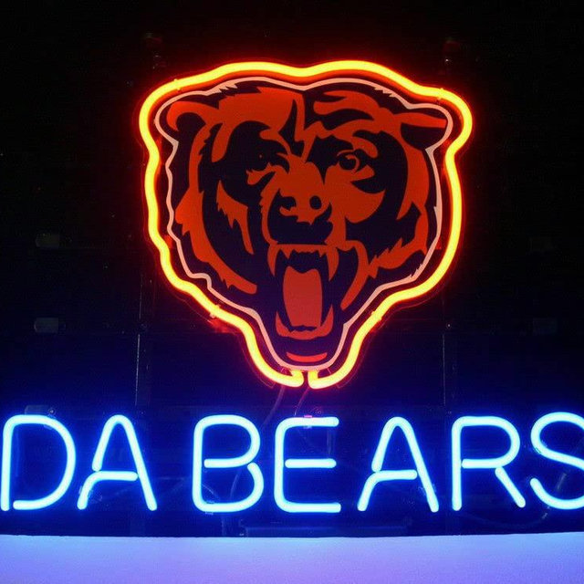 Queen Sense 14"x10" Da Bears Neon Sign Light Man Cave Bar Pub Beer Decor Neon Lamp A114CBTLBDB