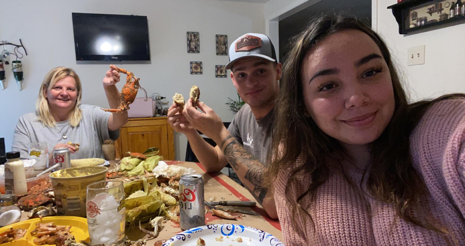 Maryland trip , seths first time having steamed crabs and crab cakes