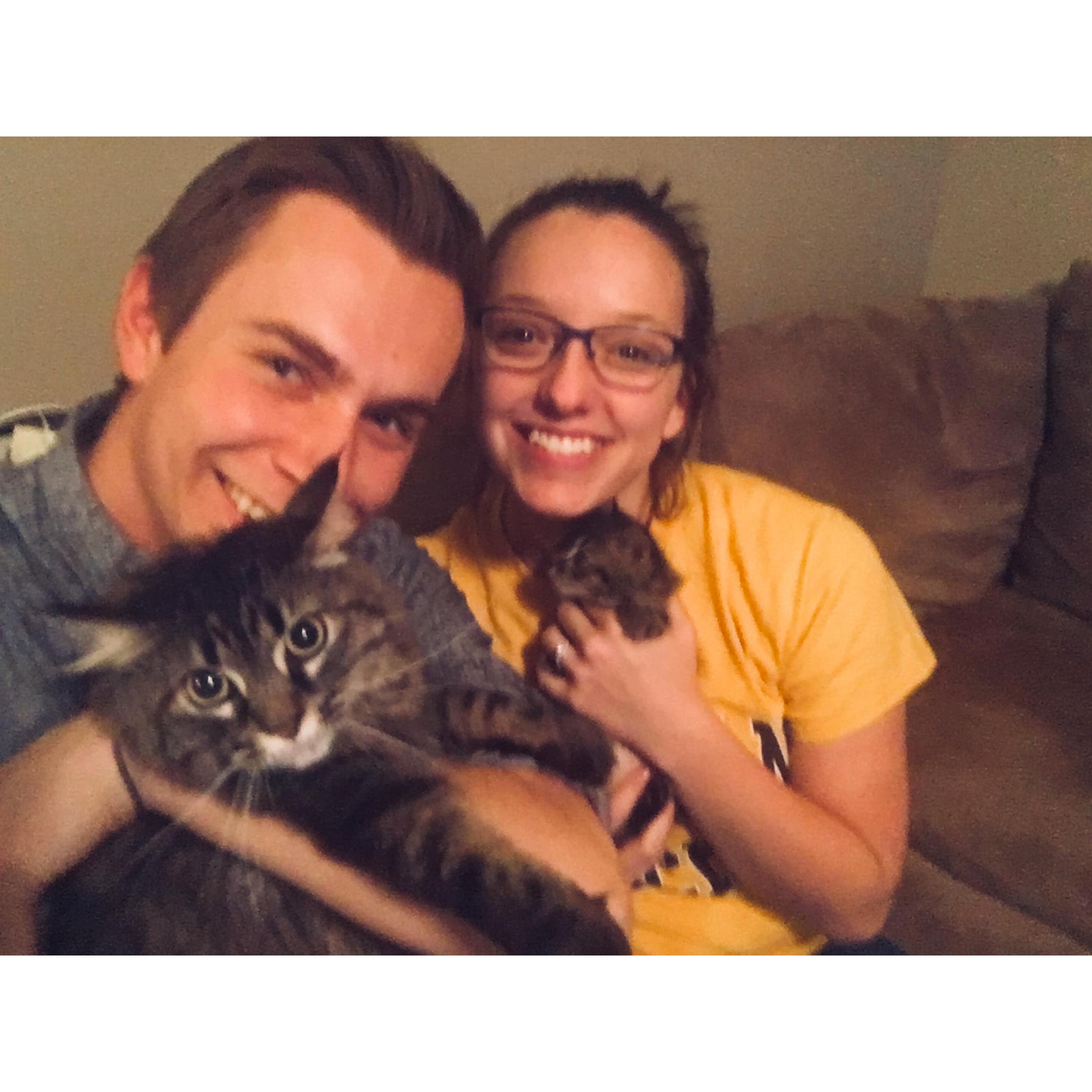 The night David proposed and we added one more fluff to our family