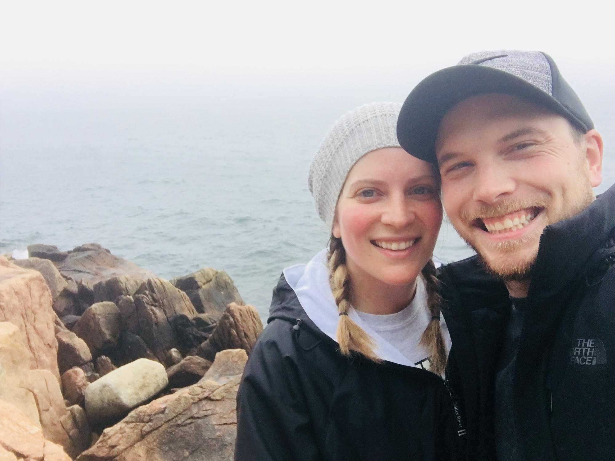 At a lighthouse near Acadia National Park in Maine