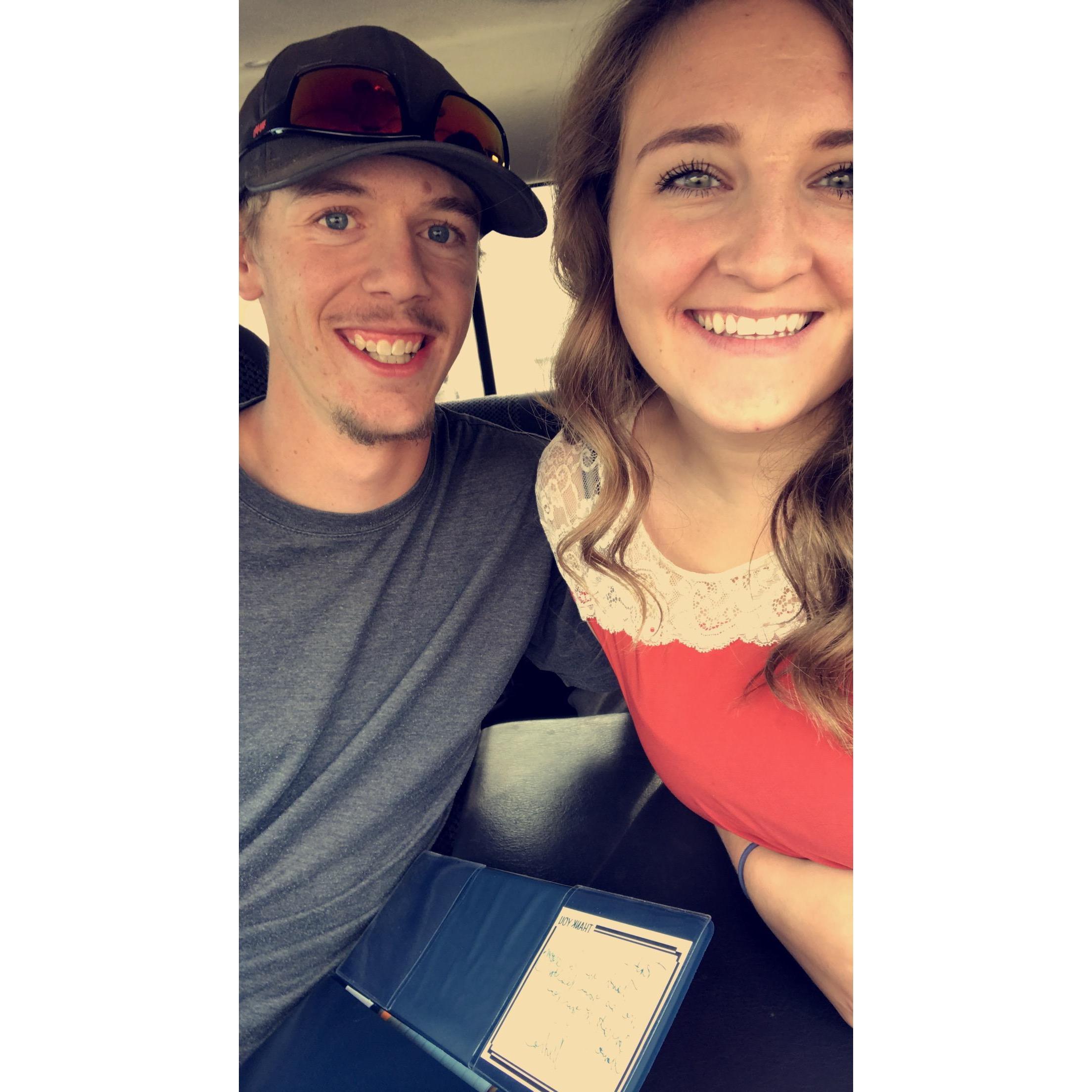 Right after Trent got done closing on our first home :)