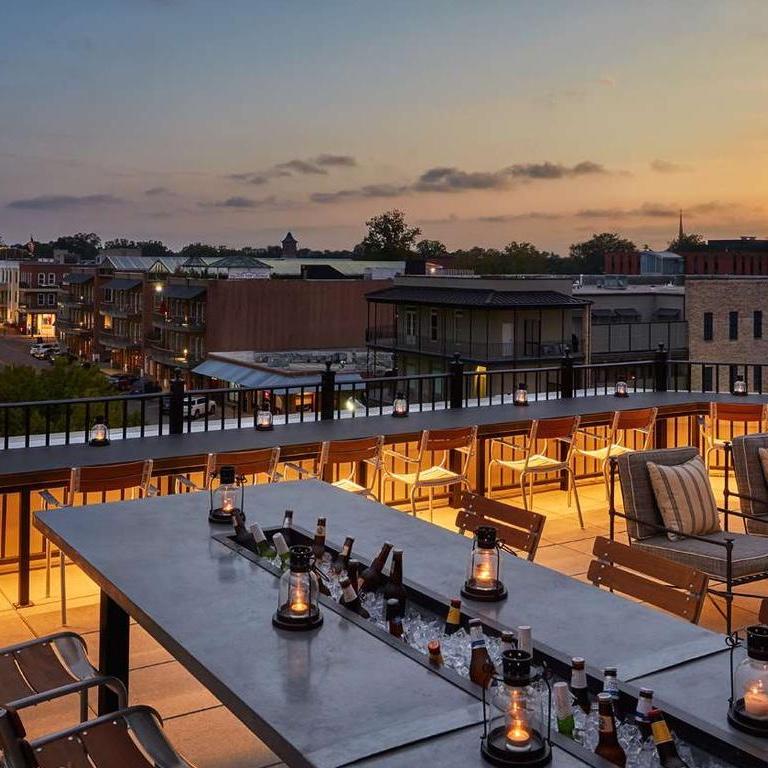 Rooftop bar of The Graduate looking over the Oxford Square.