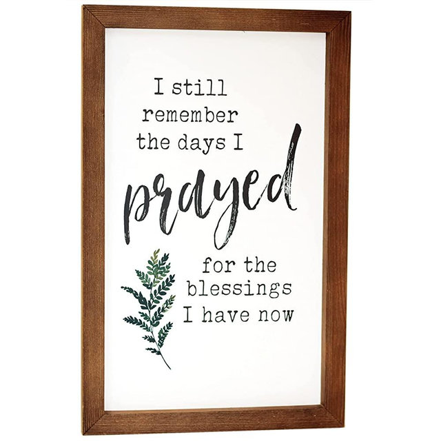 EDEN VIEW HOME I Still Remember the Days I Prayed Sign. 15x10 Framed Wood Christian Wall Art Plaque for Home Decor. BIble Verse Wall Decor. Religious Scripture Farmhouse Decorations for Living Room.