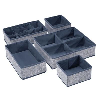 mDesign Fabric Dresser Drawer, Closet Storage Bins, Set of 5