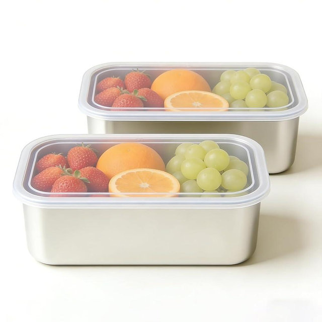 kidinit Stainless Steel Snackle Box Container and 2 Pack Food Storage Containers
