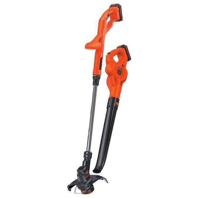 BLACK+DECKER LCC222 20V MAX Lithium String Trimmer/Edger, Sweeper Plus 2 Battery Combo Kit, 10"