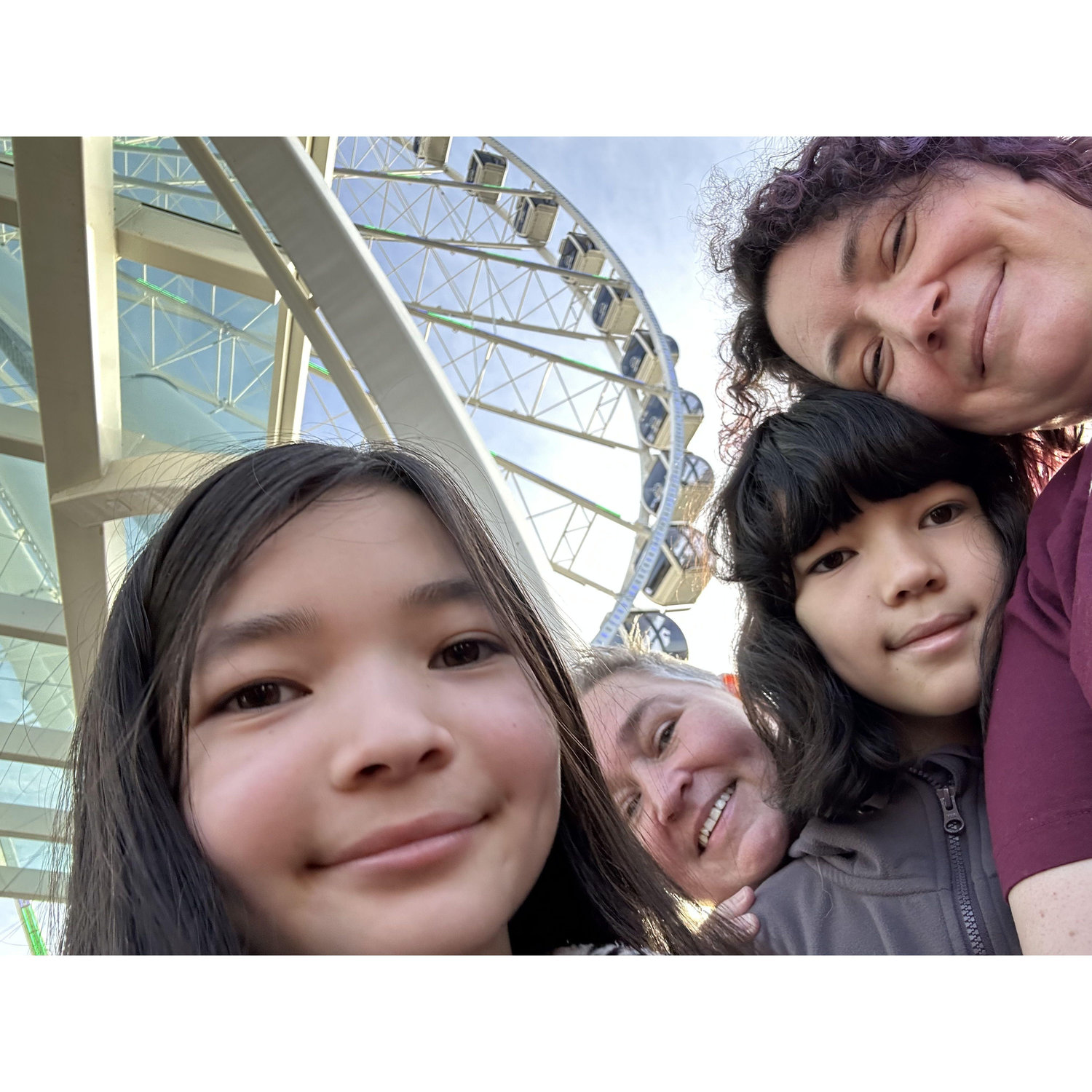 Before getting on the ferris wheel in Seattle!