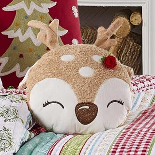 Comet & Cupid Figural Deer Pillow