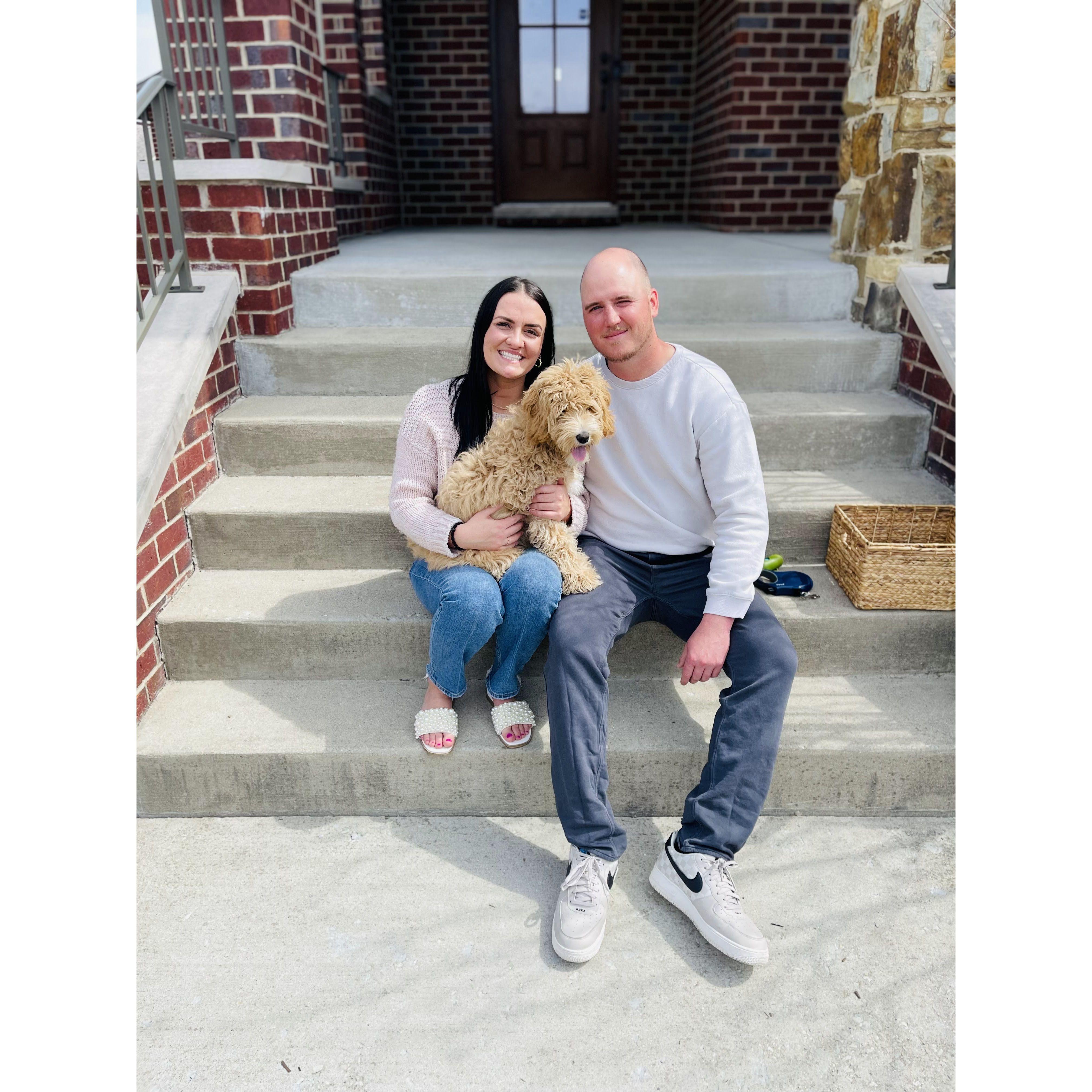 Moving into our first house together and getting our puppy, Rizzo!