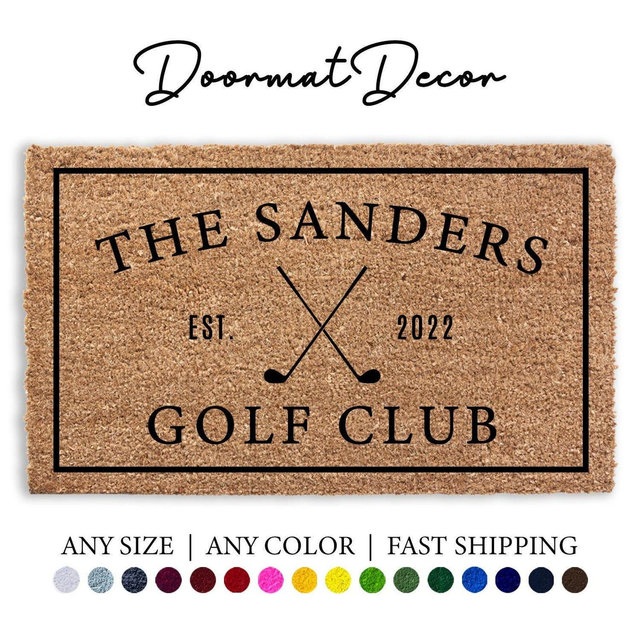 Personalized Golf Doormat Custom Welcome Mat for Golf Lovers Golf Team Gift Home Decor