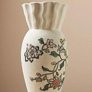 Mio Handpainted Stoneware Vase - Large Neutral Motif
