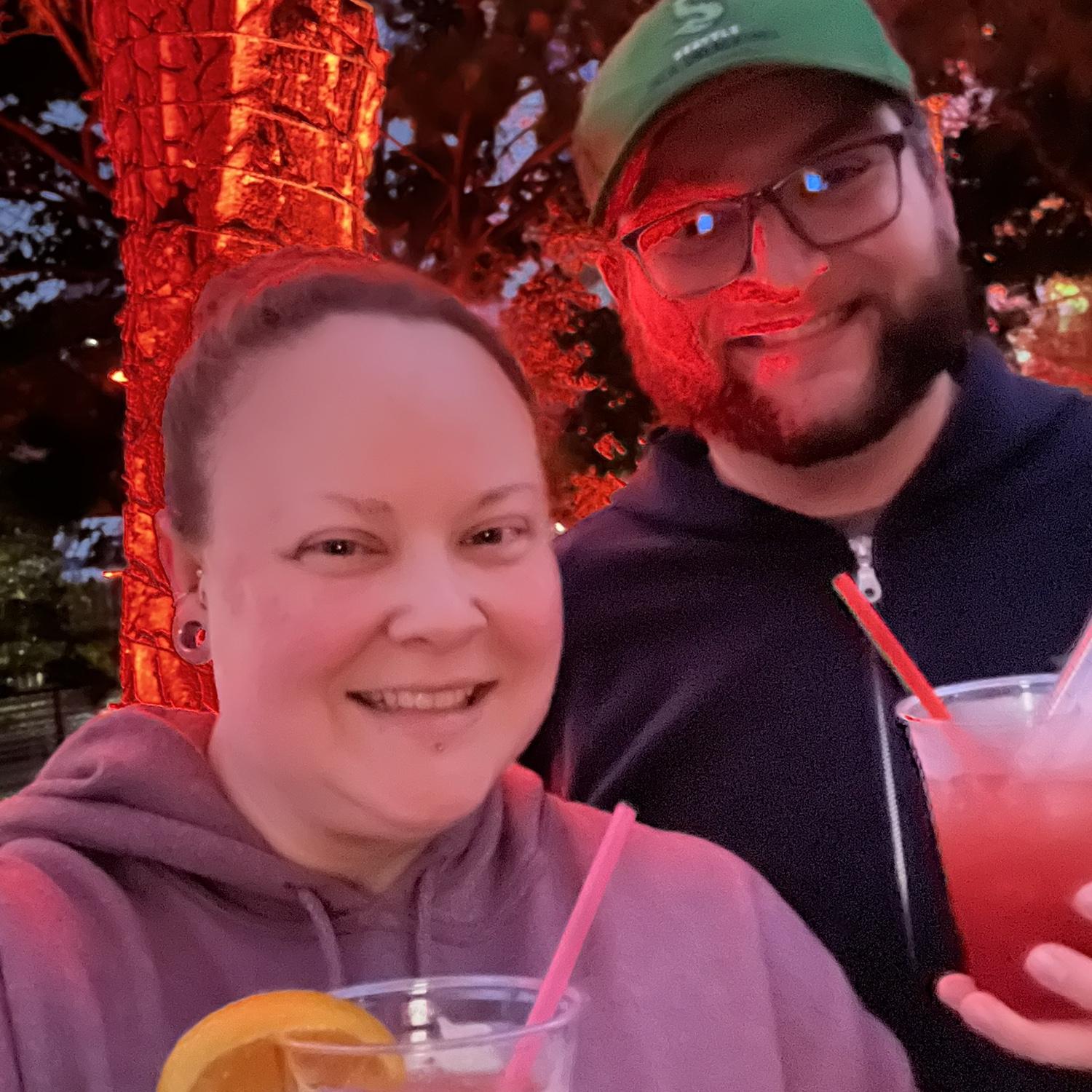 This was our first "vacation" away together. We went to Haunt at Kings Island, had these yummy drinks, and I rode my first roller coaster in a very long time!