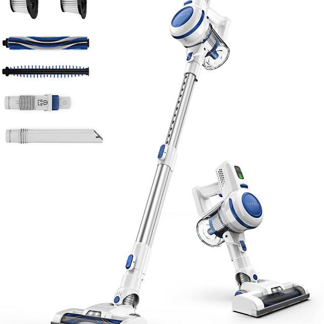 ORFELD Cordless Vacuum Cleaner, 20000Pa Stick Vacuum 6 in 1, Long Runtime, Lightweight Ultra-Quiet for Hard Floor Carpet Pet Car Cleaning Blue Silver, V20