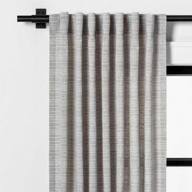 84" Fine Stripe Curtain Gray / Sour Cream - Hearth & Hand™ with Magnolia